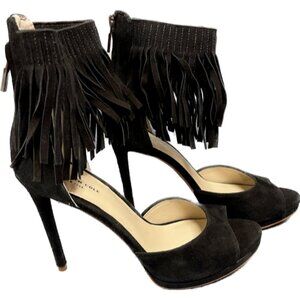 KENNETH COLE NEW YORK Women's Geneva Dress heels with Fringe Black NEW IN BOX 8